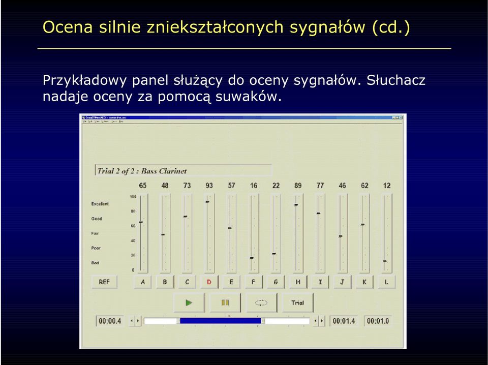 ) Przykładowy panel służący do