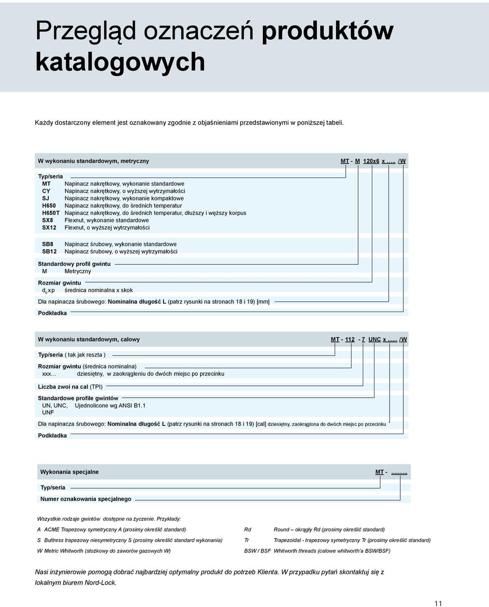 temperatur H650T Napinacz nakrętkowy, do średnich temperatur, dłuższy i węższy korpus SX8 Flexnut, wykonanie standardowe SX12 Flexnut, o wyższej wytrzymałości SB8 SB12 Napinacz śrubowy, wykonanie