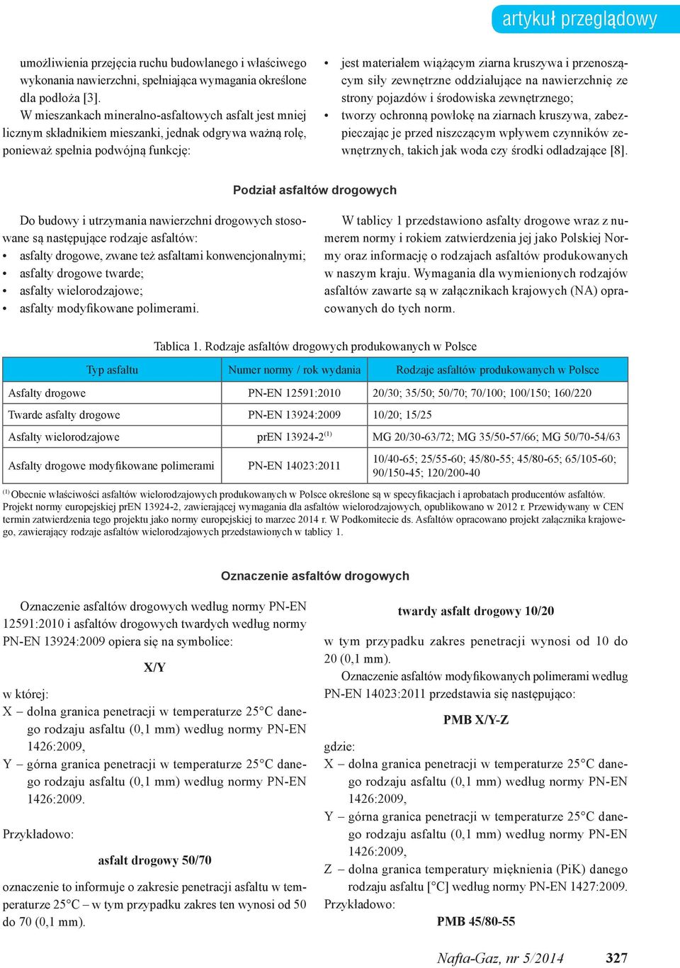 przenoszącym siły zewnętrzne oddziałujące na nawierzchnię ze strony pojazdów i środowiska zewnętrznego; tworzy ochronną powłokę na ziarnach kruszywa, zabezpieczając je przed niszczącym wpływem