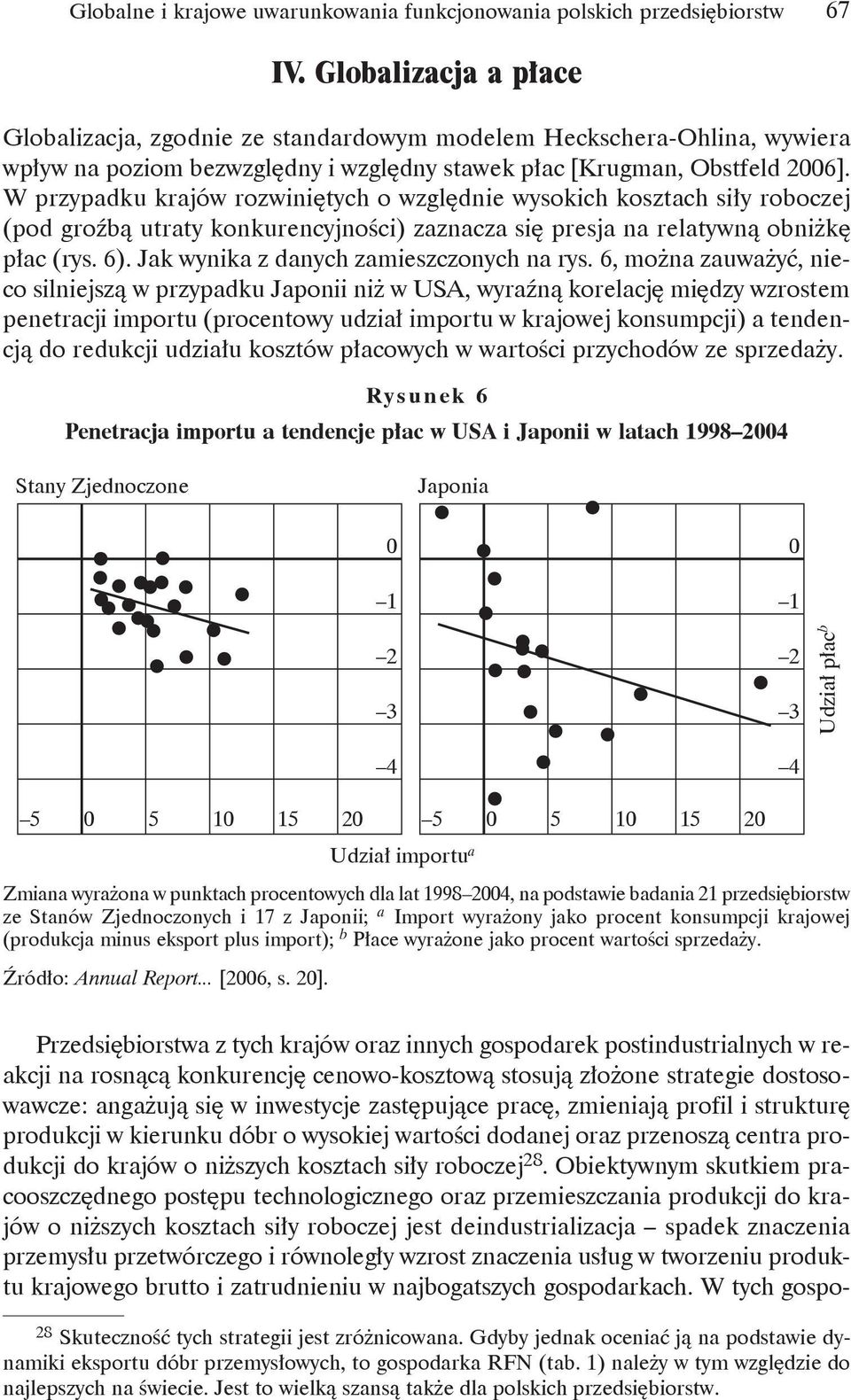 W przypadku krajów rozwiniętych o względnie wysokich kosztach siły roboczej (pod groźbą utraty konkurencyjności) zaznacza się presja na relatywną obniżkę płac (rys. 6).