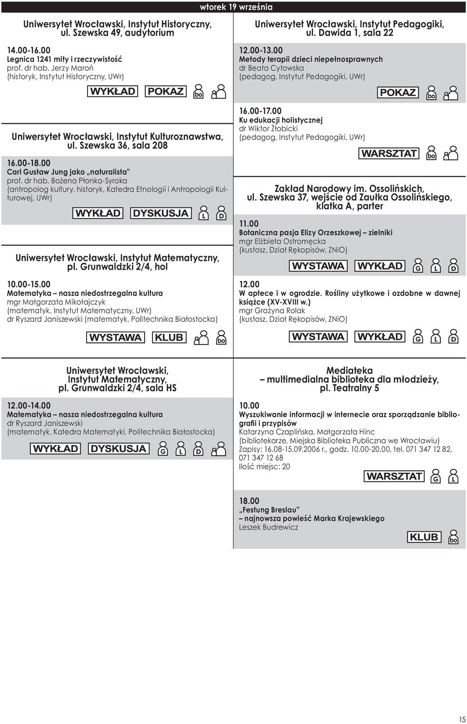 00 Metody terapii dzieci niepełnosprawnych dr Beata Cytowska (pedagog, Instytut Pedagogiki, UWr) Uniwersytet Wrocławski, Instytut Kulturoznawstwa, ul. Szewska 36, sala 208 16.00-18.