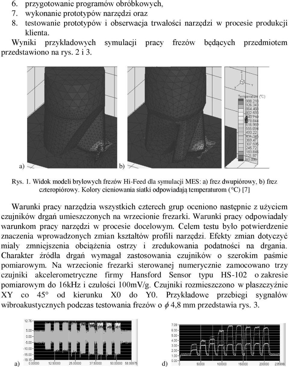 Widok modeli bryłowych frezów Hi-Feed dla symulacji MES: a) frez dwupiórowy, b) frez czteropiórowy.