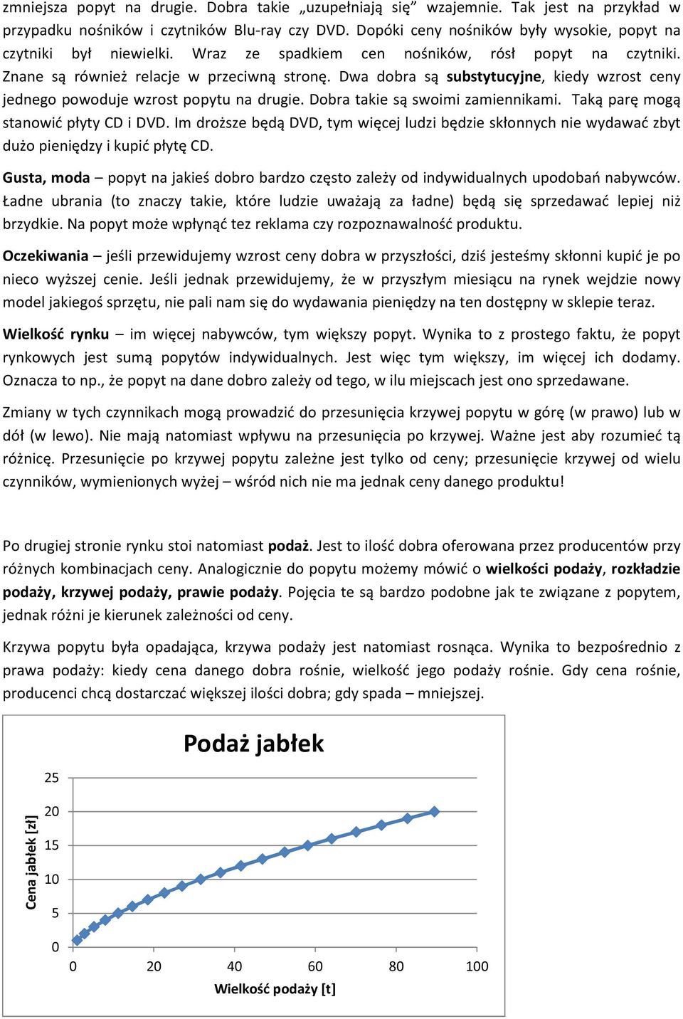 Dwa dobra są substytucyjne, kiedy wzrost ceny jednego powoduje wzrost popytu na drugie. Dobra takie są swoimi zamiennikami. Taką parę mogą stanowić płyty CD i DVD.