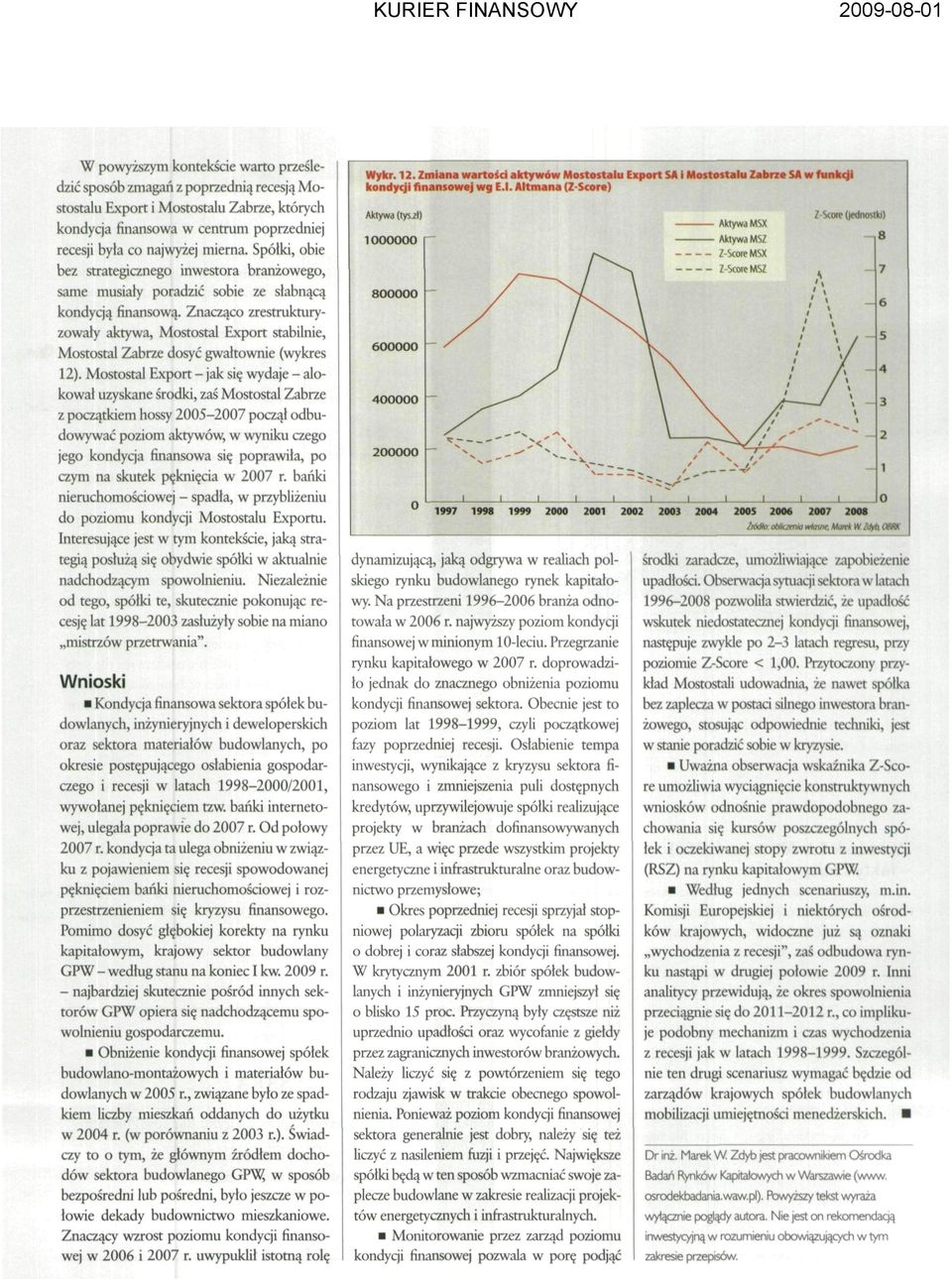 Znacząco zrestrukturyzowały aktywa, Mostostal Export stabilnie, Mostostal Zabrze dosyć gwałtownie (wykres 12).