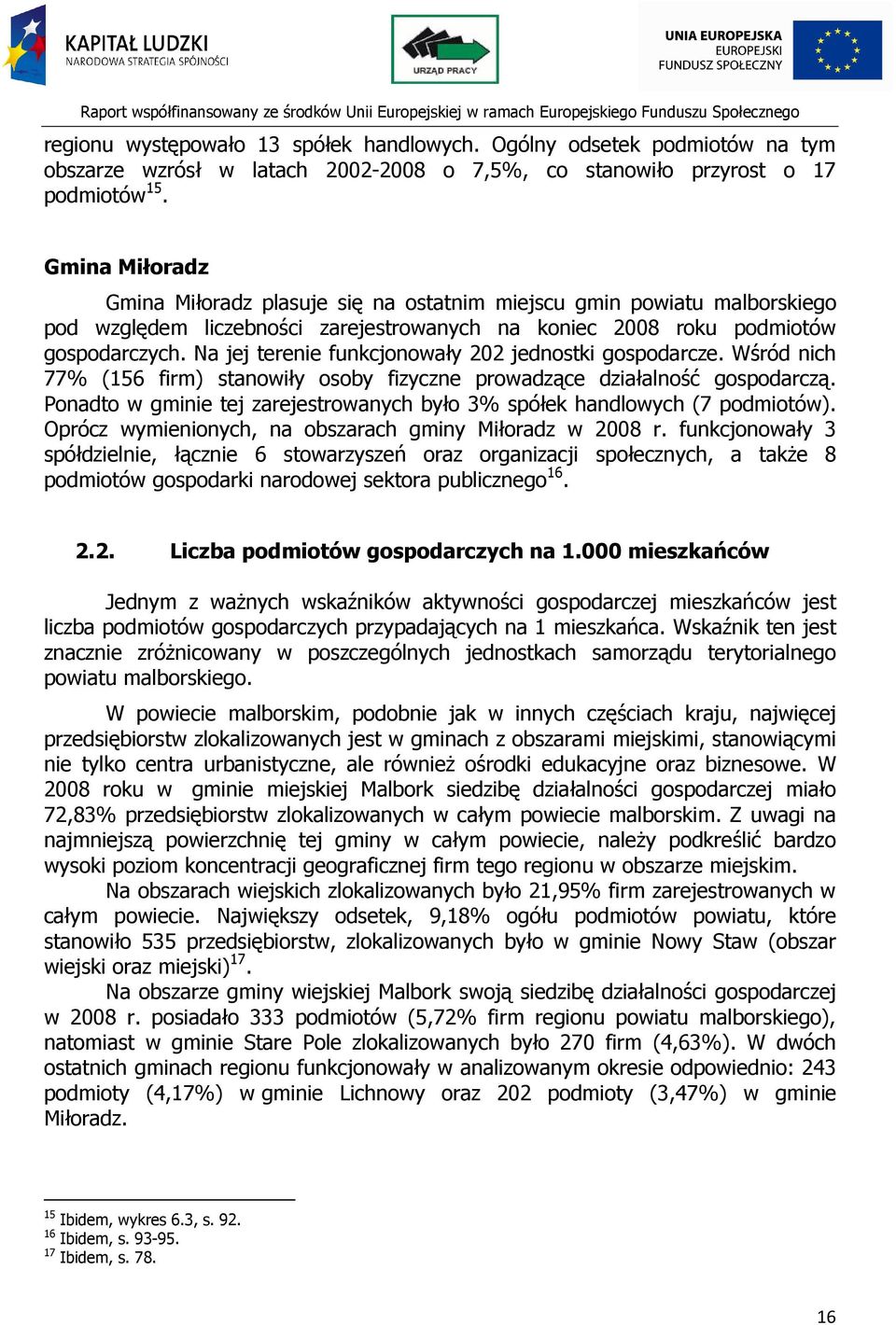 Na jej terenie funkcjonowały 202 jednostki gospodarcze. Wśród nich 77% (156 firm) stanowiły osoby fizyczne prowadzące działalność gospodarczą.