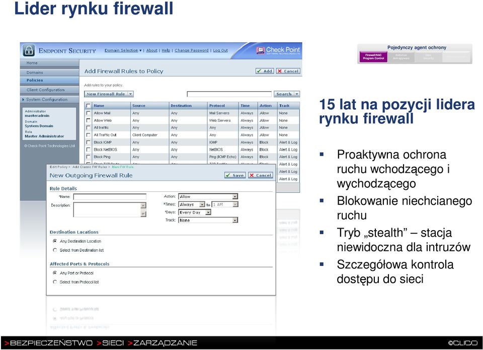 wchodzącego i wychodzącego Blokowanie niechcianego ruchu Tryb