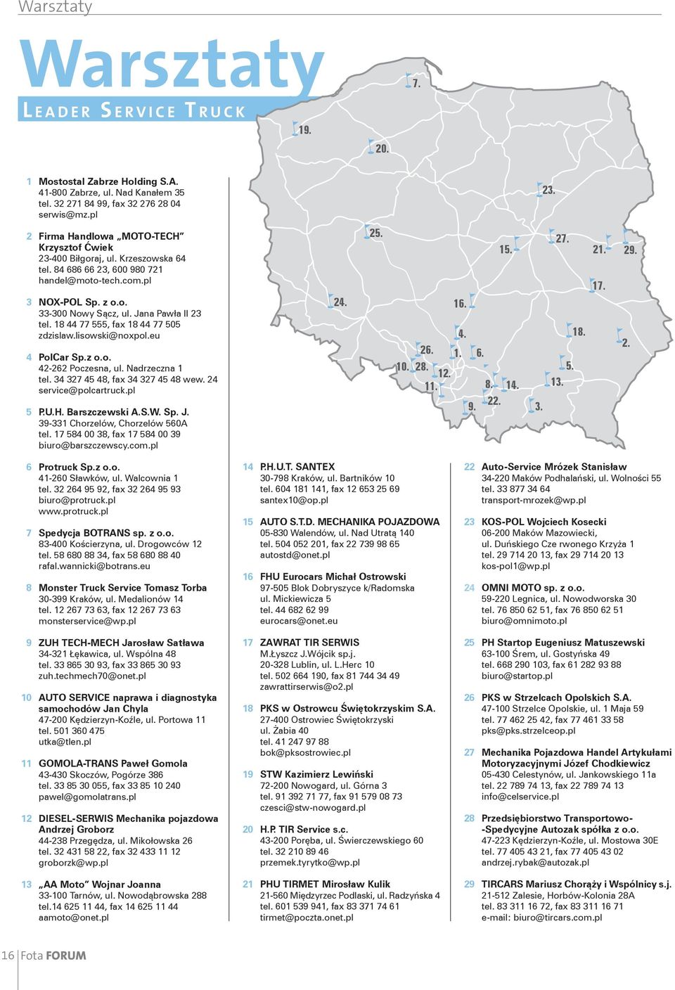 18 44 77 555, fax 18 44 77 505 zdzislaw.lisowski@noxpol.eu 4 PolCar Sp.z o.o. 42-262 Poczesna, ul. Nadrzeczna 1 tel. 34 327 45 48, fax 34 327 45 48 wew. 24 service@polcartruck.pl 5 P.U.H.