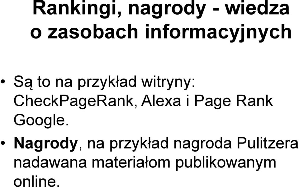 CheckPageRank, Alexa i Page Rank Google.