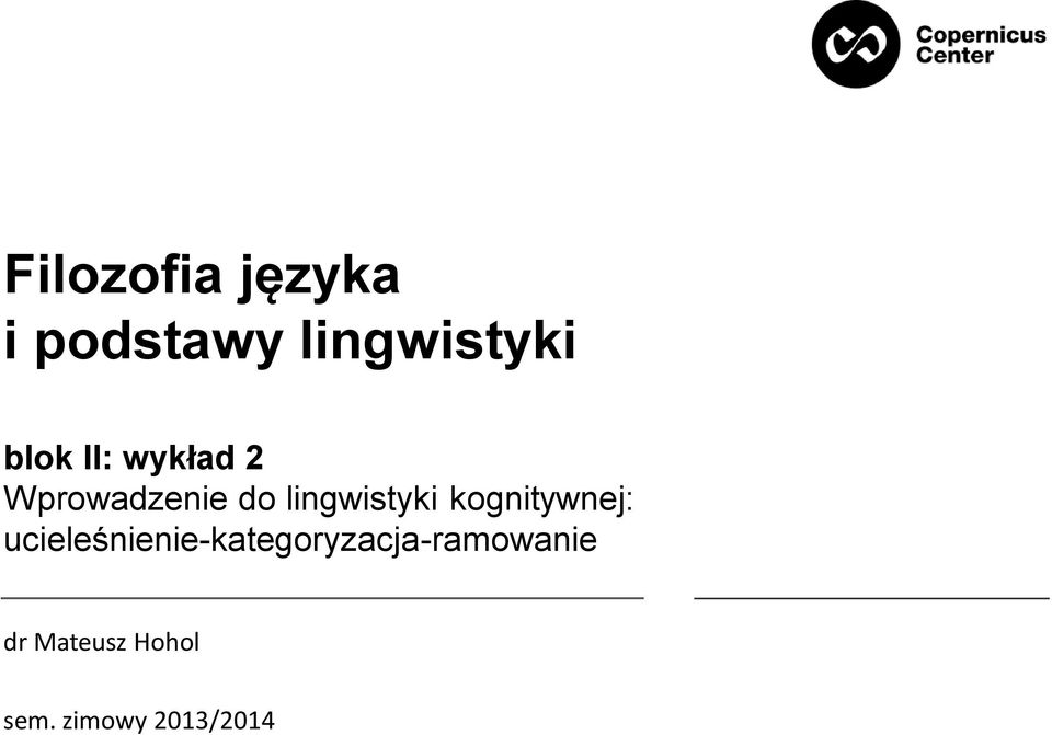 lingwistyki kognitywnej: