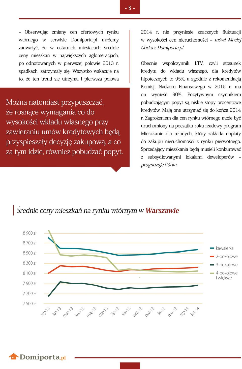 Wszystko wskazuje na to, że ten trend się utrzyma i pierwsza połowa Można natomiast przypuszczać, że rosnące wymagania co do wysokości wkładu własnego przy zawieraniu umów kredytowych będą