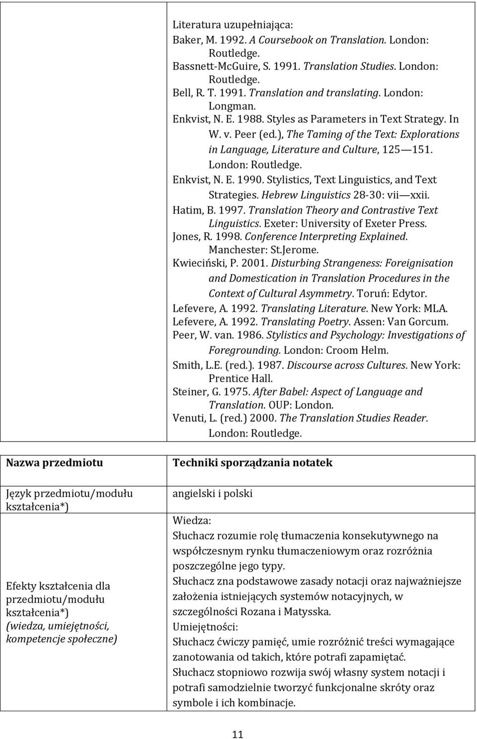 Enkvist, N. E. 1990. Stylistics, Text Linguistics, and Text Strategies. Hebrew Linguistics 28-30: vii xxii. Hatim, B. 1997. Translation Theory and Contrastive Text Linguistics.