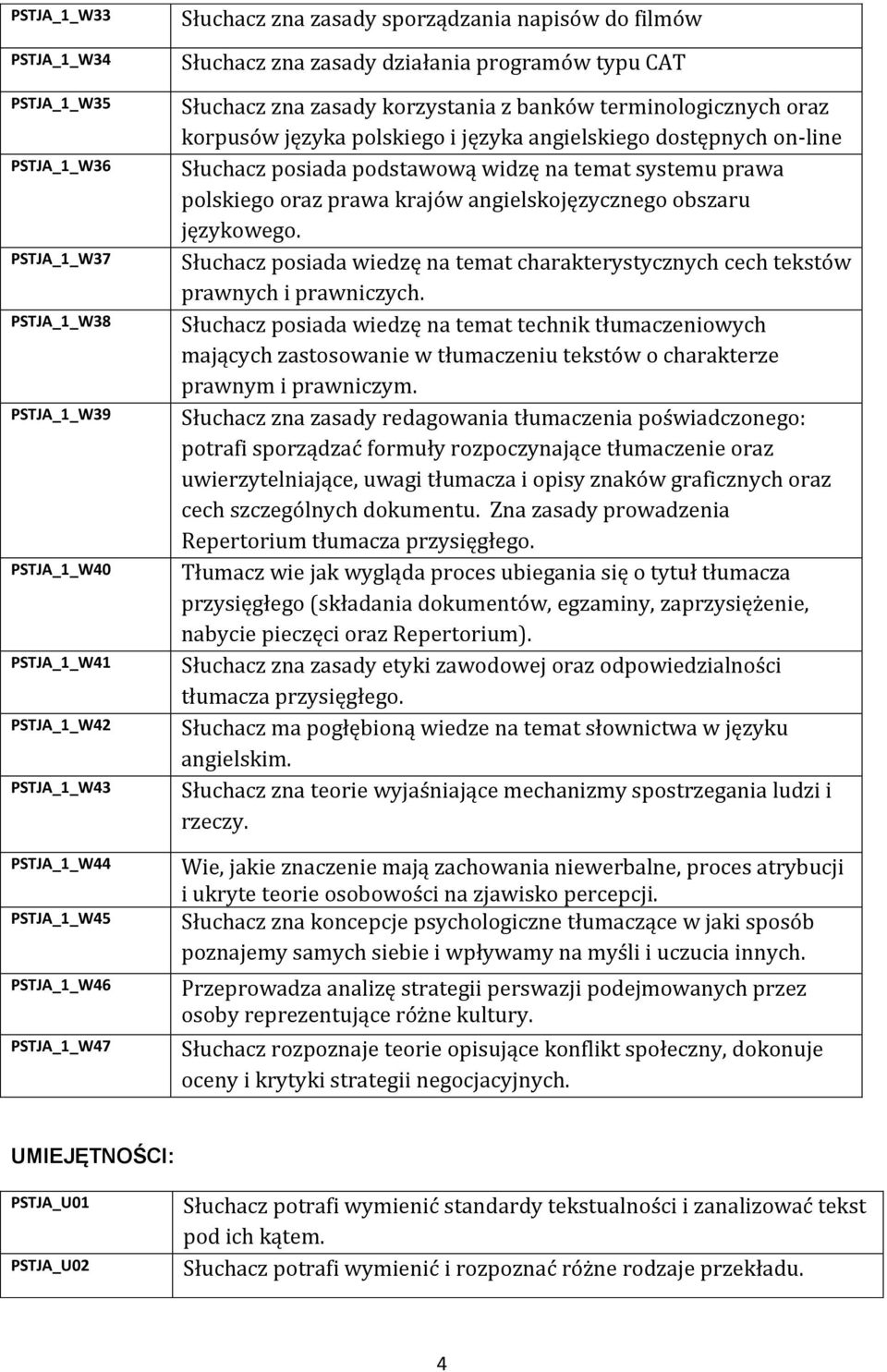 dostępnych on-line Słuchacz posiada podstawową widzę na temat systemu prawa polskiego oraz prawa krajów angielskojęzycznego obszaru językowego.