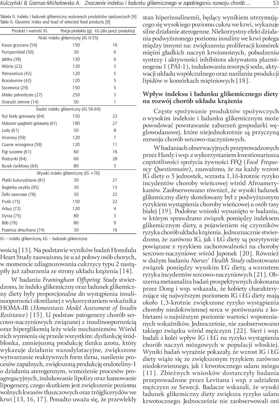 30 6 Jabłka (38) 120 6 Wiśnie (22) 120 3 Pomarańcza (42) 120 5 Brzoskwinie (42) 120 5 Soczewica (29) 150 5 Mleko pełnotłuste (27) 250 3 Orzeszki ziemne (14) 50 1 Średni indeks glikemiczny (IG 56-69)