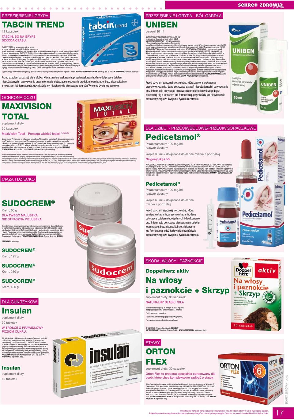 TABCIN TREND - 1 kapsułka miękka zawiera 2 mg maleinianu chlorfenyraminy, 30 mg chlorowodorku pseudoefedryny, 250 mg paracetamolu oraz substancje pomocnicze.