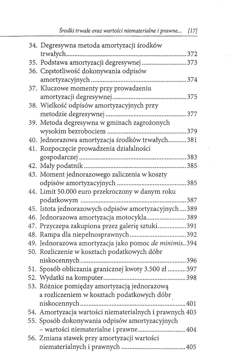 Metoda degresywna w gminach zagrożonych wysokim bezrobociem... 379 40. Jednorazowa amortyzacja środków trwałych... 381 41. Rozpoczęcie prowadzenia działalności gospodarczej... 383 42. Mały podatnik.