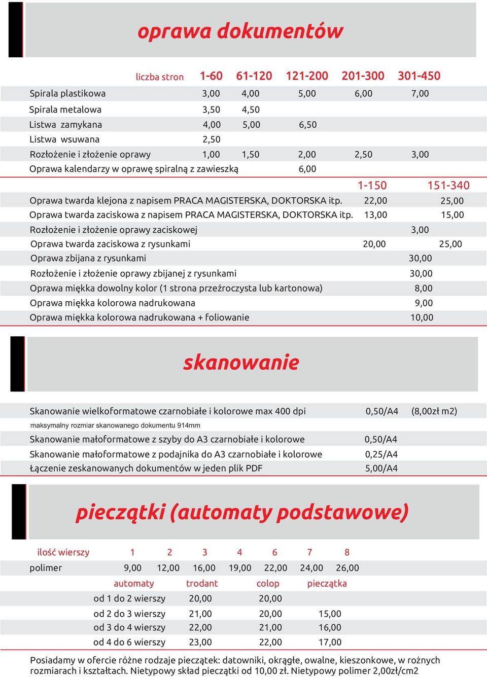 22,00 25,00 Oprawa twarda zaciskowa z napisem PRACA MAGISTERSKA, DOKTORSKA itp.