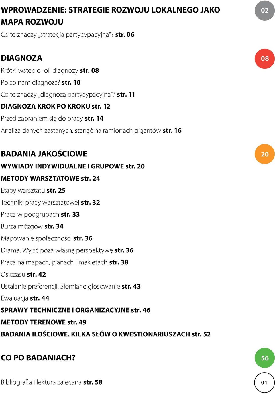 20 METODY WARSZTATOWE str. 24 Etapy warsztatu str. 25 Techniki pracy warsztatowej str. 32 Praca w podgrupach str. 33 Burza mózgów str. 34 Mapowanie społeczności str. 36 Drama.