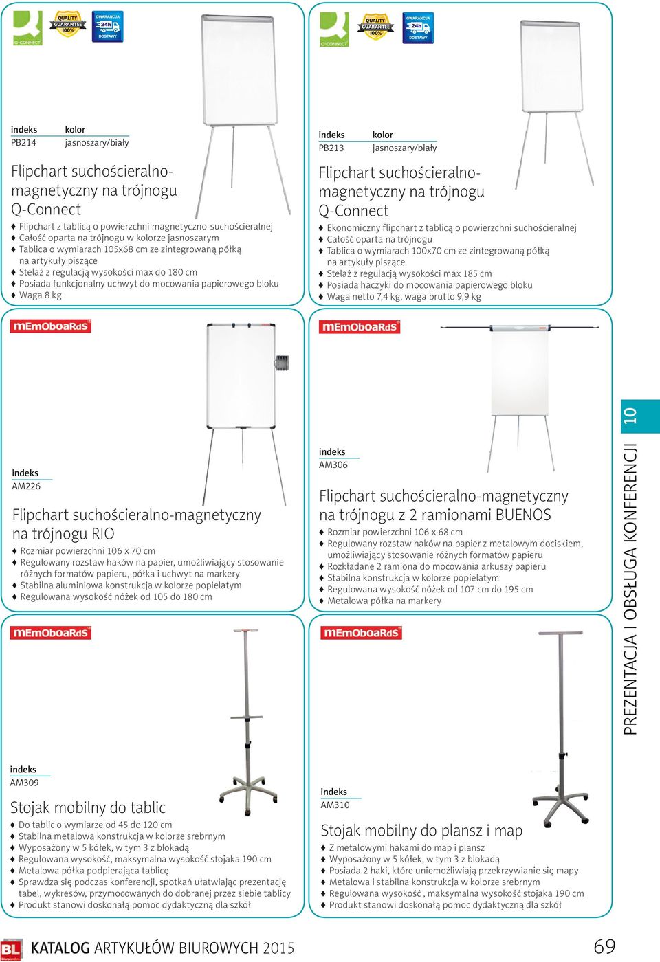 bloku Waga 8 kg PB213 jasnoszary/biały Flipchart suchościeralnomagnetyczny na trójnogu Q-Connect Ekonomiczny flipchart z tablicą o powierzchni suchościeralnej Całość oparta na trójnogu Tablica o