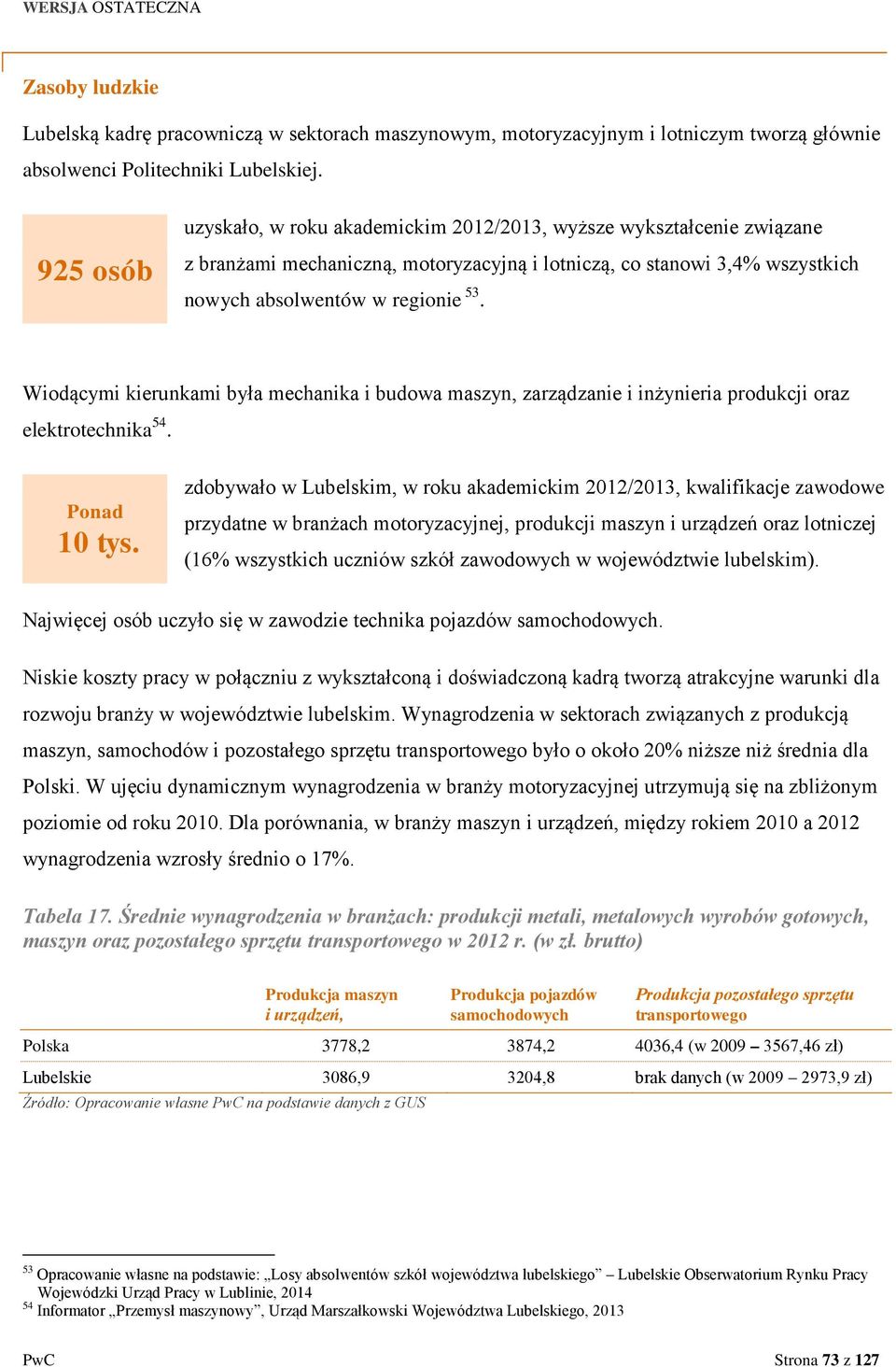 Wiodącymi kierunkami była mechanika i budowa maszyn, zarządzanie i inżynieria produkcji oraz elektrotechnika 54. Ponad 10 tys.