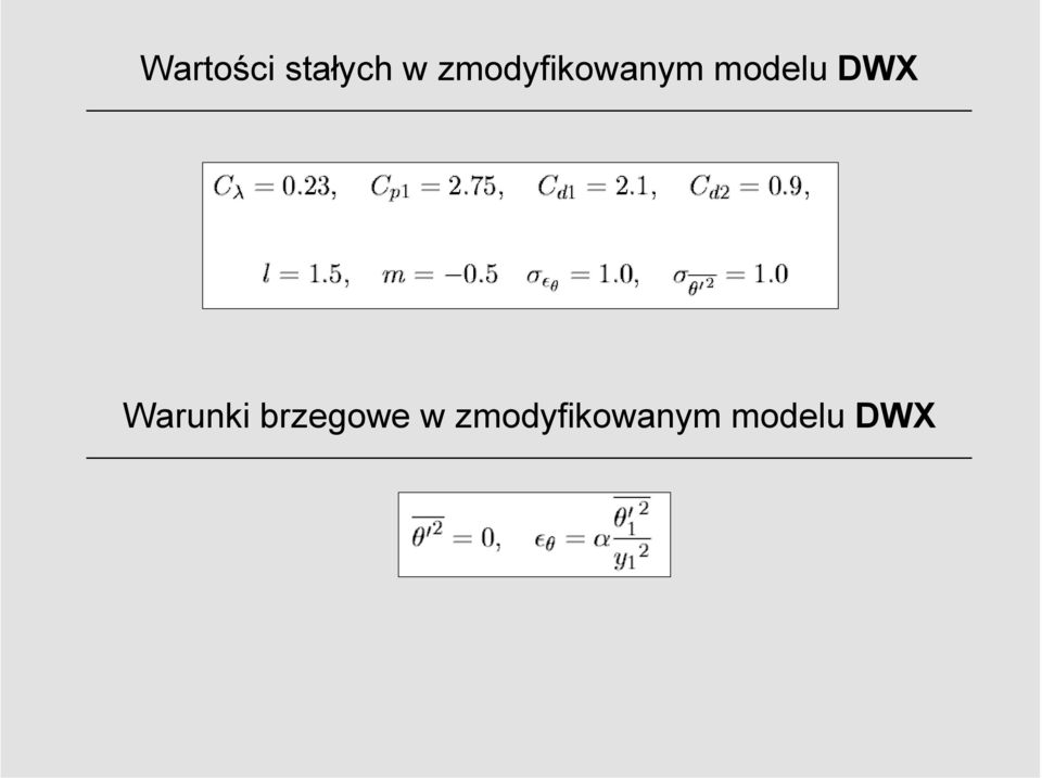 DWX Warunki brzegowe w