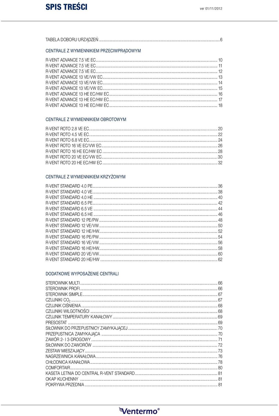 .. 18 CENTRALE Z WYMIENNIKIEM OBROTOWYM R-VENT ROTO 2.8 VE EC... 2 R-VENT ROTO 4.5 VE EC... 22 R-VENT ROTO 6.8 VE EC... 24 R-VENT ROTO 16 VE EC/VW EC... 26 R-VENT ROTO 16 HE EC/HW EC.