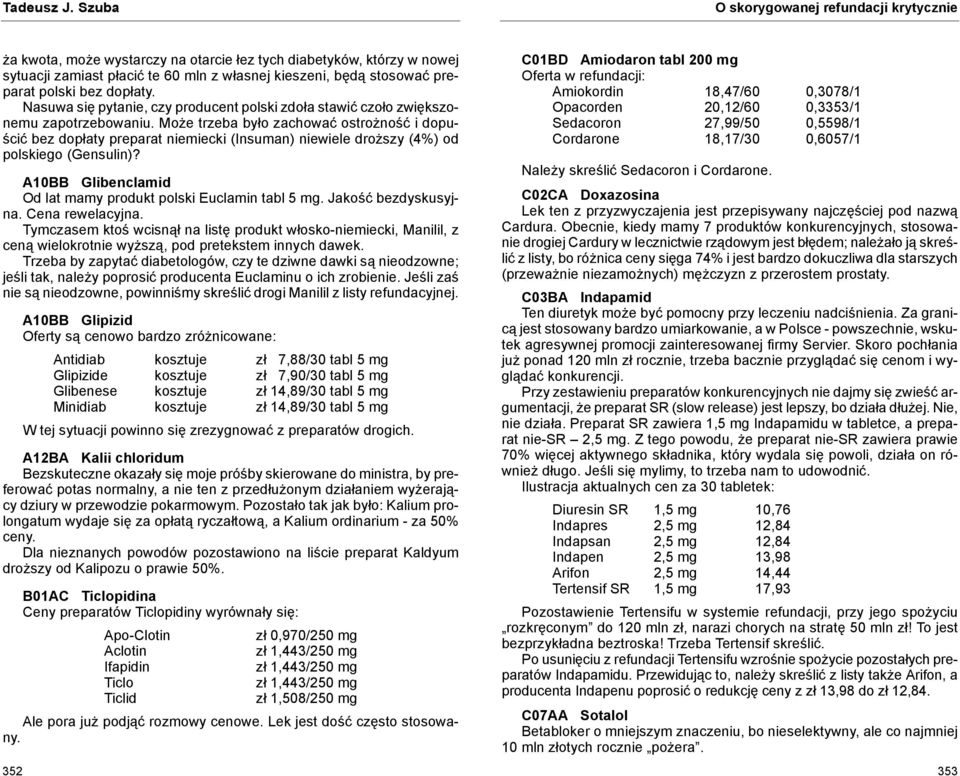 Może trzeba było zachować ostrożność i dopuścić bez dopłaty preparat niemiecki (Insuman) niewiele droższy (4%) od polskiego (Gensulin)?