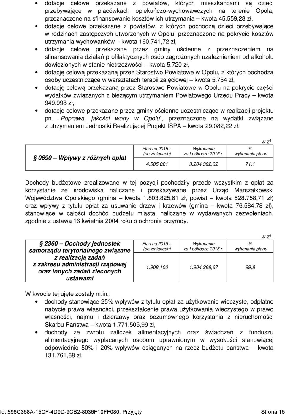 741,72 zł, dotacje celowe przekazane przez gminy ościenne z przeznaczeniem na sfinansowania działań profilaktycznych osób zagrożonych uzależnieniem od alkoholu dowiezionych w stanie nietrzeźwości