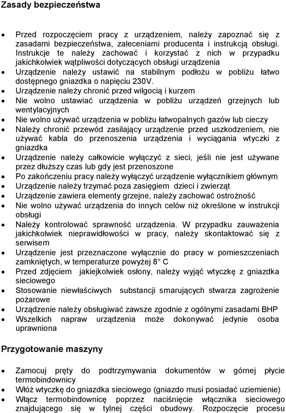 gniazdka o napięciu 230V.