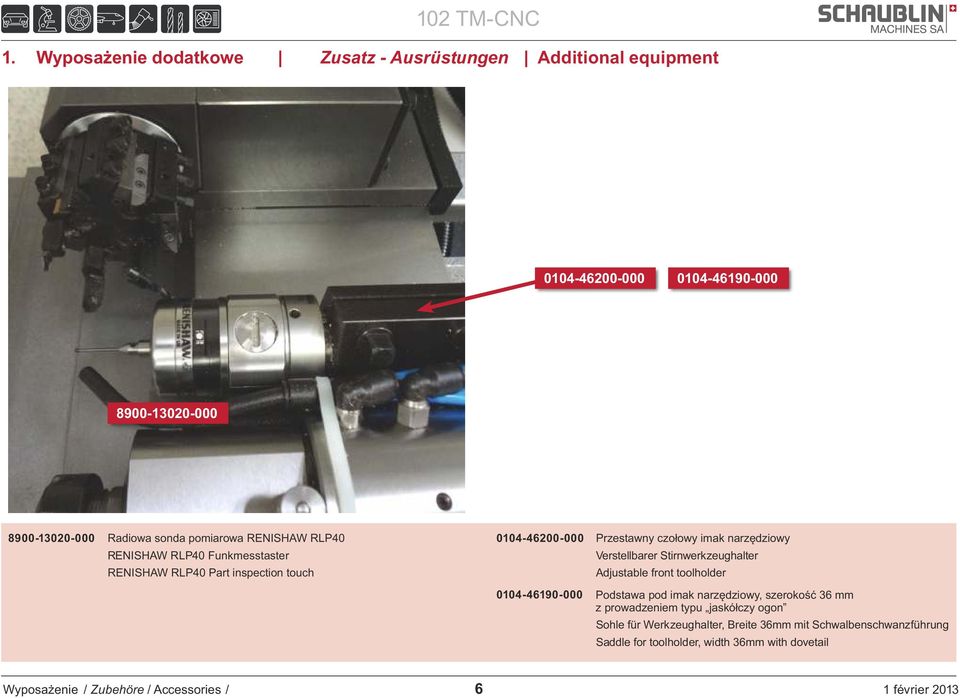 narzędziowy Verstellbarer Stirnwerkzeughalter Adjustable front toolholder 0104-46190-000 Podstawa pod imak narzędziowy, szerokość 36 mm z