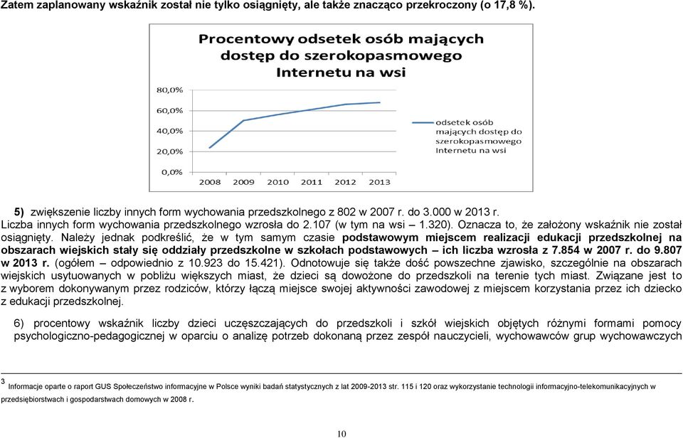 Należy jednak podkreślić, że w tym samym czasie podstawowym miejscem realizacji edukacji przedszkolnej na obszarach wiejskich stały się oddziały przedszkolne w szkołach podstawowych ich liczba