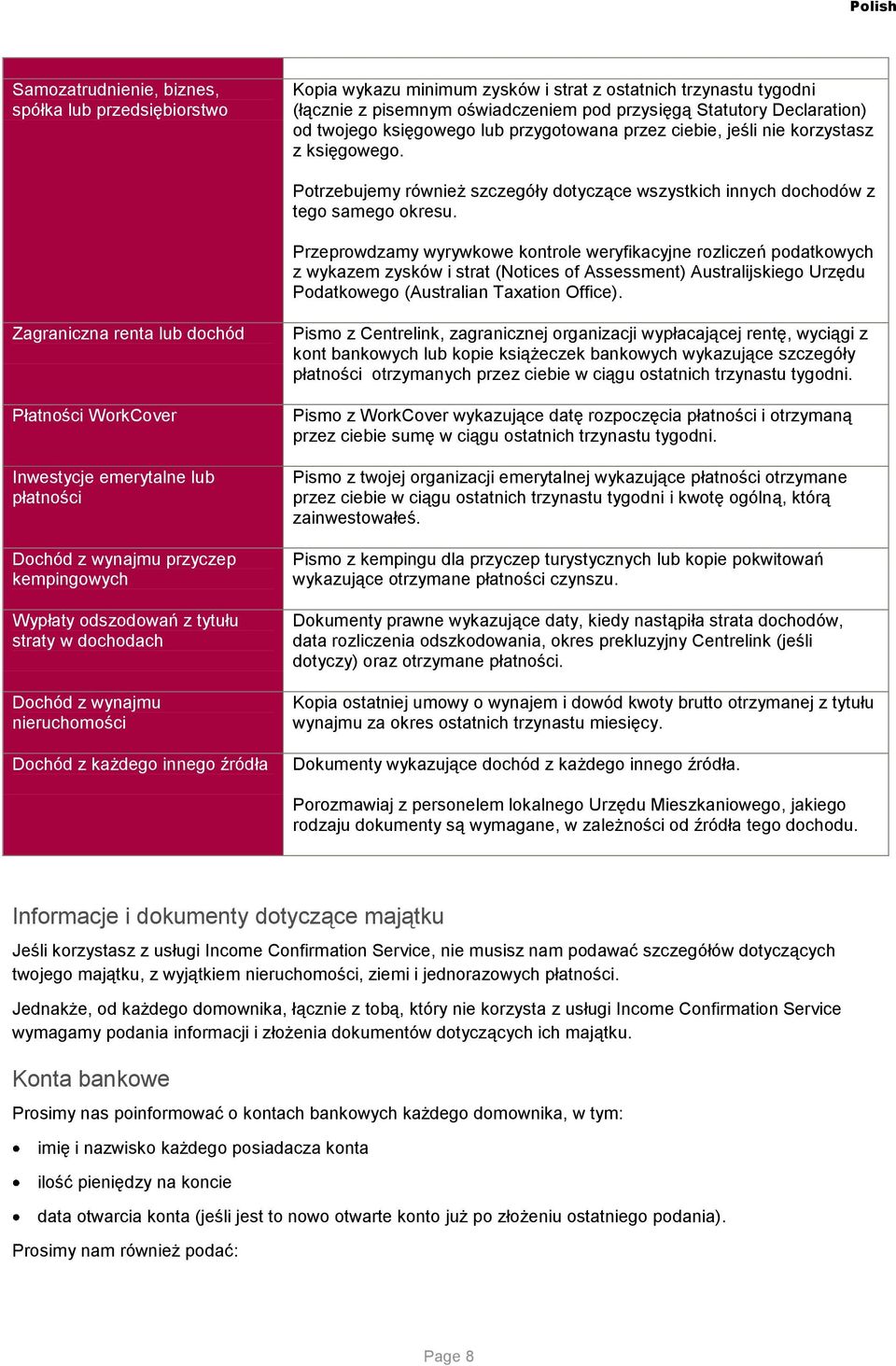 Przeprowdzamy wyrywkowe kontrole weryfikacyjne rozliczeń podatkowych z wykazem zysków i strat (Notices of Assessment) Australijskiego Urzędu Podatkowego (Australian Taxation Office).