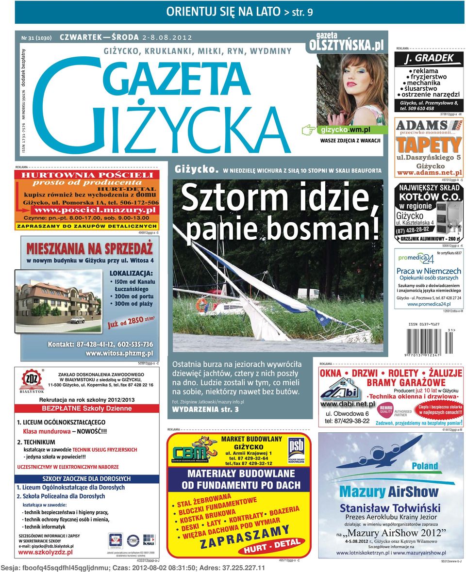 ---------------------------------------------- HURTOWNIA POŚCIELI prosto od producenta HURT-DETAL kupisz również bez wychodzenia z domu Giżycko, ul. Pomorska 1A, tel. 506-172-506 www.posciel.mazury.