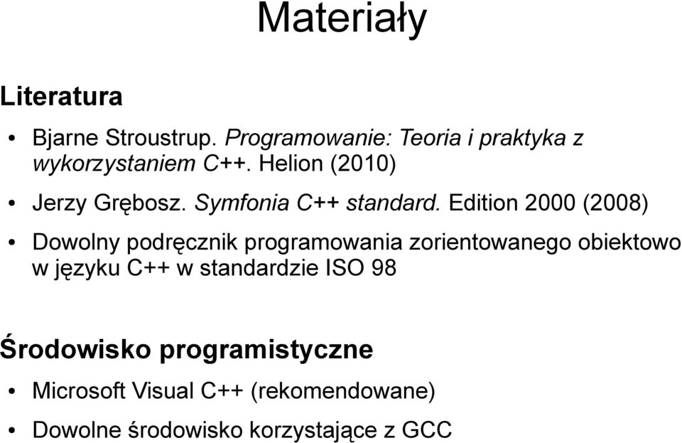 Symfonia C++ standard.