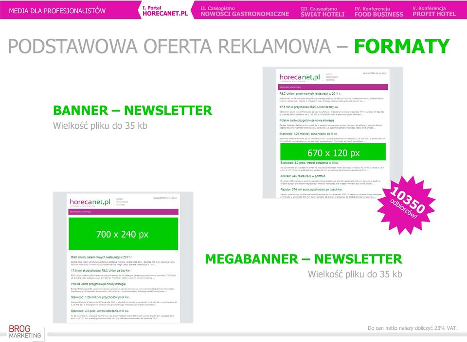 700 x 240 px MEGABANNER NEWSLETTER Wielkość