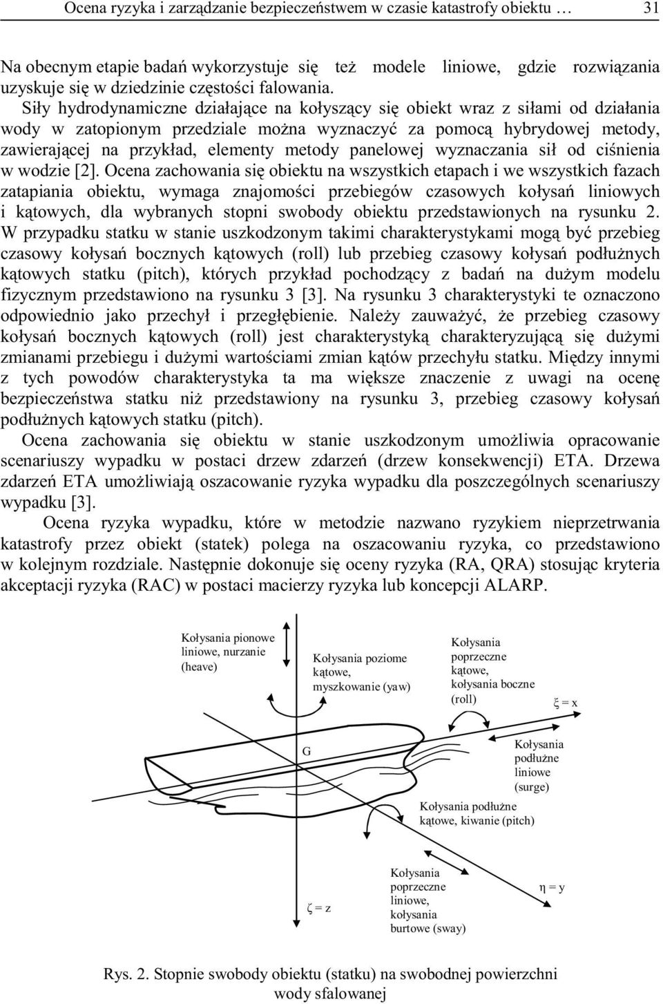 panelowej wyznaczania sił od ciśnienia w wodzie [2].