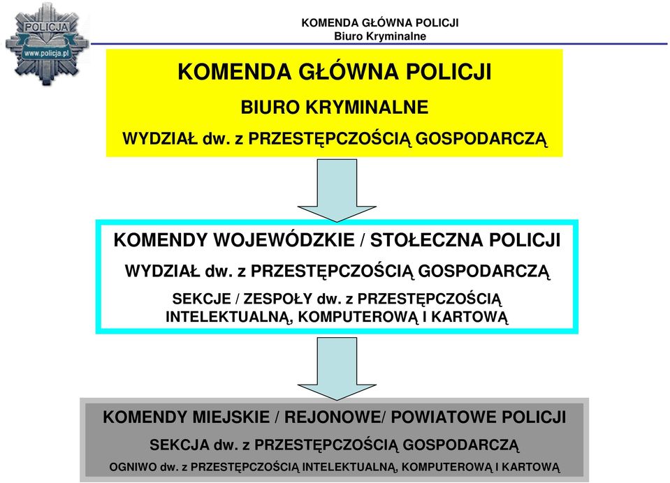 z PRZESTĘPCZOŚCIĄ GOSPODARCZĄ SEKCJE / ZESPOŁY dw.