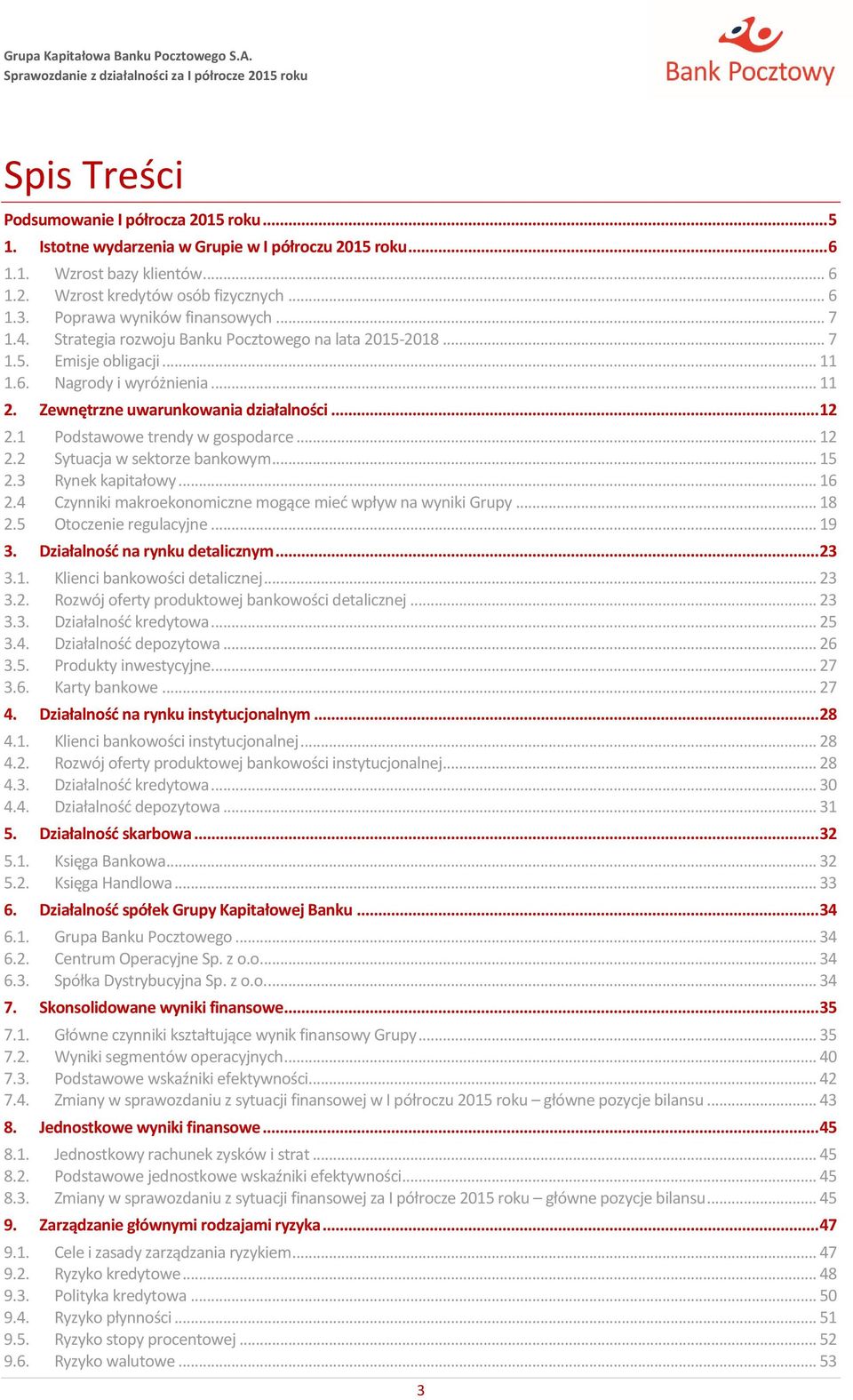 .. 12 2.1 Podstawowe trendy w gospodarce... 12 2.2 Sytuacja w sektorze bankowym... 15 2.3 Rynek kapitałowy... 16 2.4 Czynniki makroekonomiczne mogące mieć wpływ na wyniki Grupy... 18 2.