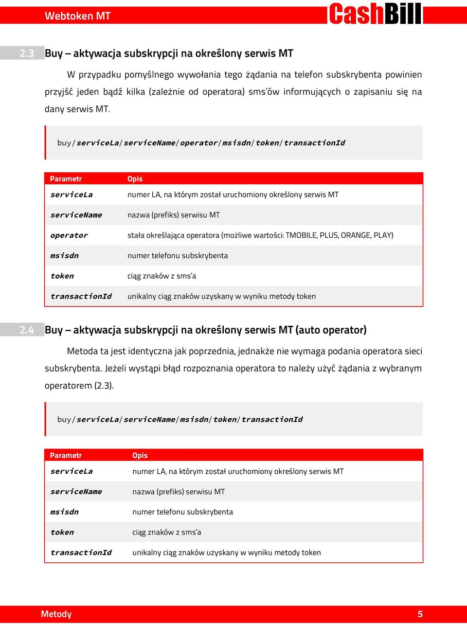 buy///operator//token/transactionid operator token transactionid stała określająca operatora (możliwe wartości: TMOBILE, PLUS, ORANGE, PLAY) ciąg znaków z sms a unikalny ciąg znaków uzyskany w wyniku