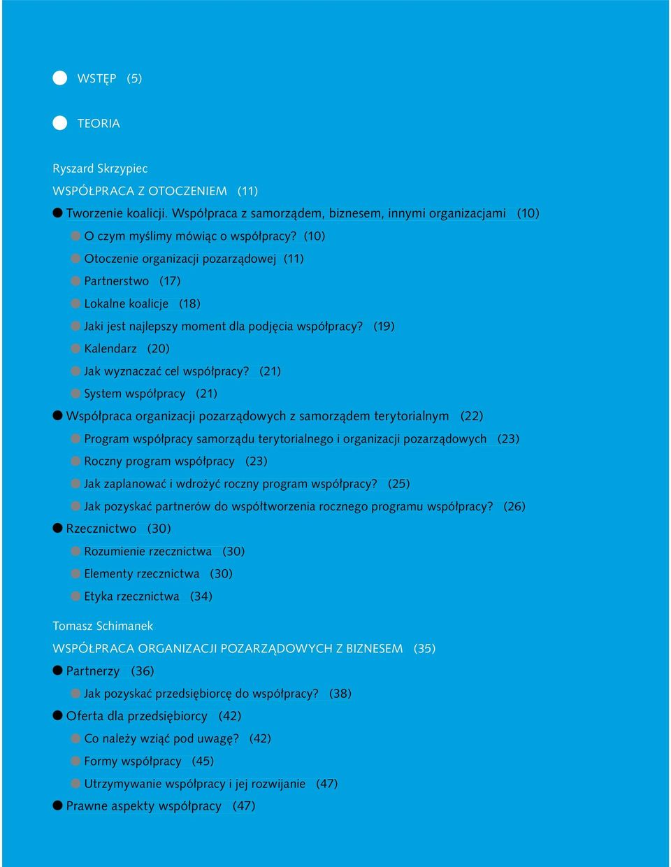 (21) System współpracy (21) Współpraca organizacji pozarządowych z samorządem terytorialnym (22) Program współpracy samorządu terytorialnego i organizacji pozarządowych (23) Roczny program współpracy