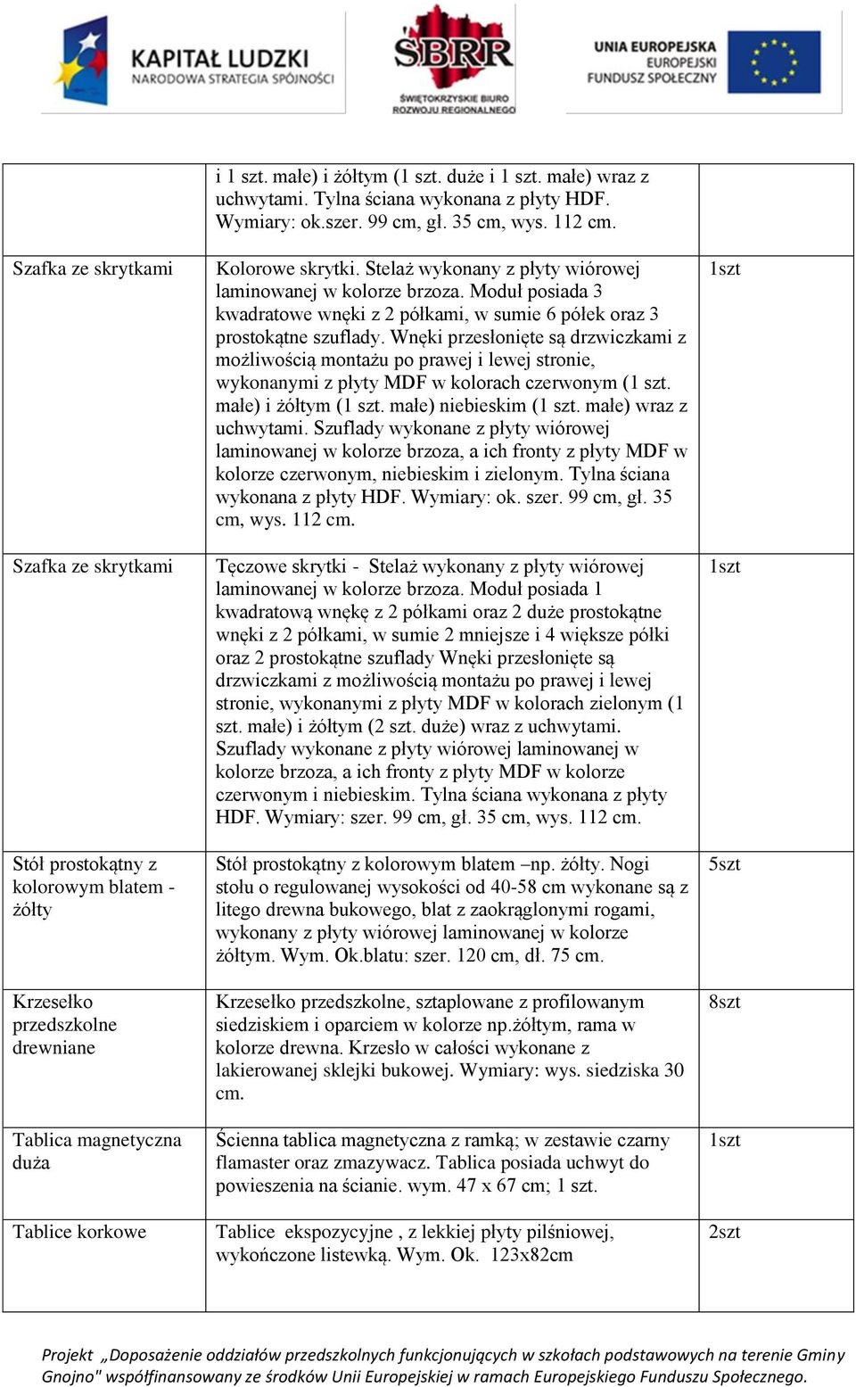 Moduł posiada 3 kwadratowe wnęki z 2 półkami, w sumie 6 półek oraz 3 prostokątne szuflady.