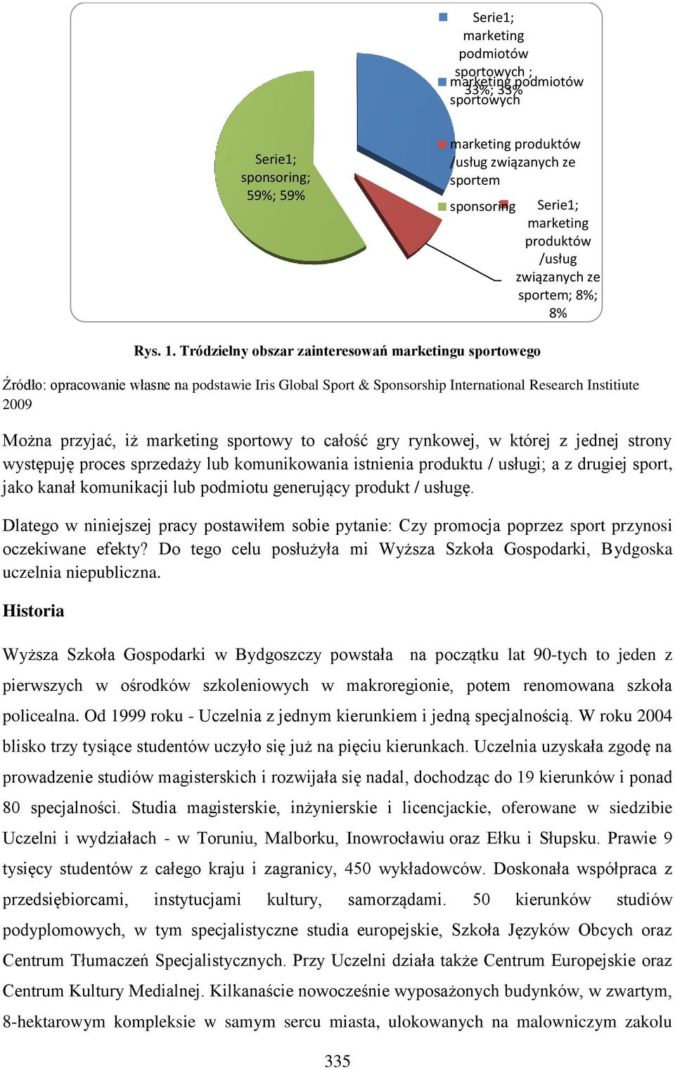 Tródzielny obszar zainteresowań marketingu sportowego Źródło: opracowanie własne na podstawie Iris Global Sport & Sponsorship International Research Institiute 2009 Można przyjać, iż marketing