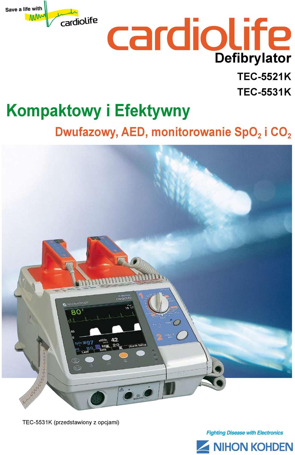 Dwufazowy, AED, monitorowanie SpO