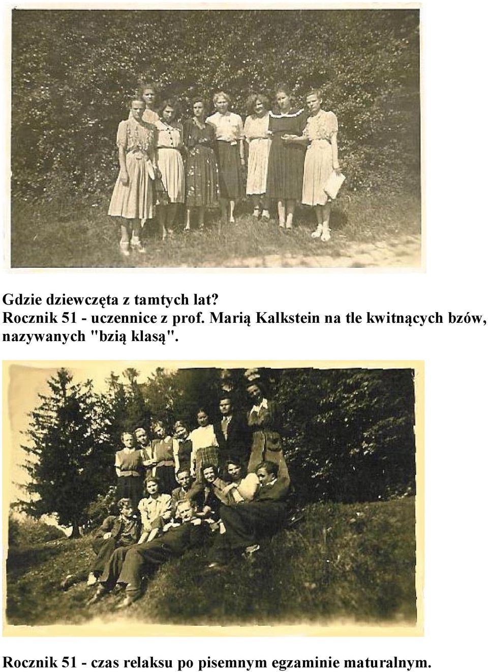 Marią Kalkstein na tle kwitnących bzów,