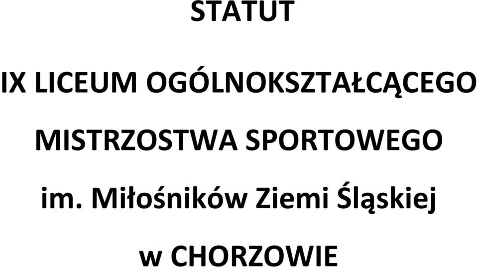 MISTRZOSTWA SPORTOWEGO