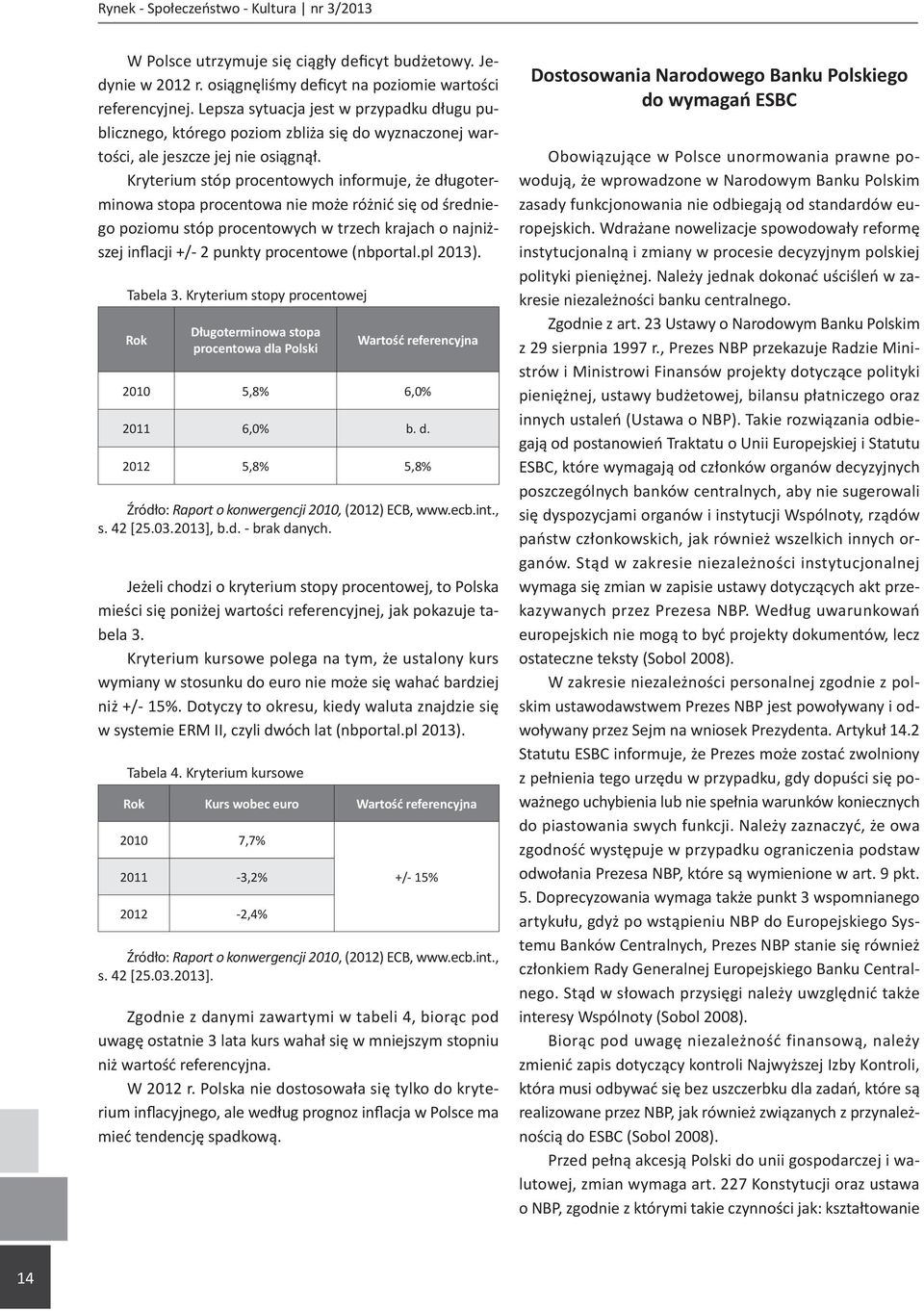 Kryterium stóp procentowych informuje, że długoterminowa stopa procentowa nie może różnić się od średniego poziomu stóp procentowych w trzech krajach o najniższej inflacji +/- 2 punkty procentowe