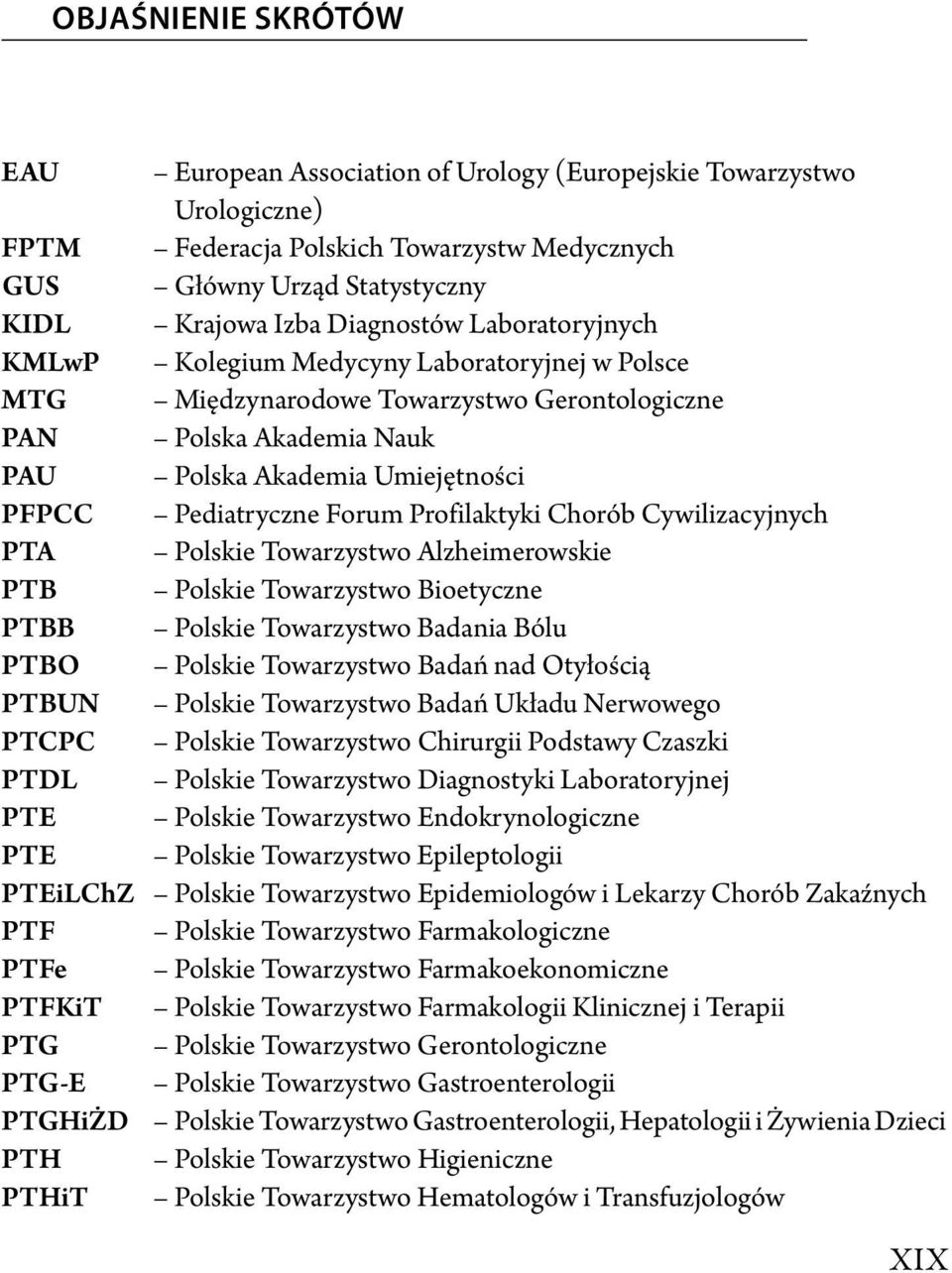 Profilaktyki Chorób Cywilizacyjnych PTA Polskie Towarzystwo Alzheimerowskie PTB Polskie Towarzystwo Bioetyczne PTBB Polskie Towarzystwo Badania Bólu PTBO Polskie Towarzystwo Badań nad Otyłością PTBUN