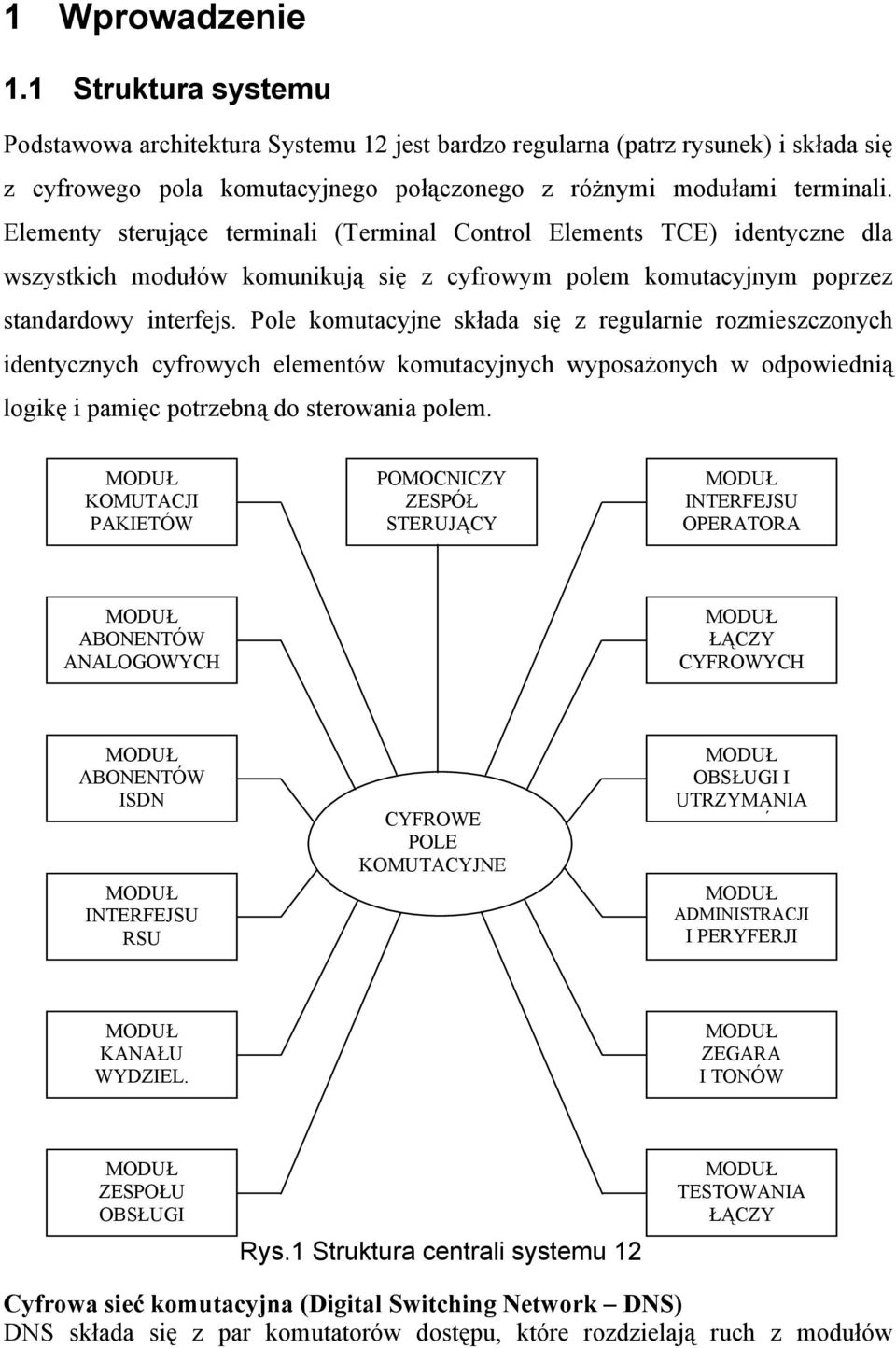 Pole komutacyjne składa się z regularnie rozmieszczonych identycznych cyfrowych elementów komutacyjnych wyposażonych w odpowiednią logikę i pamięc potrzebną do sterowania polem.