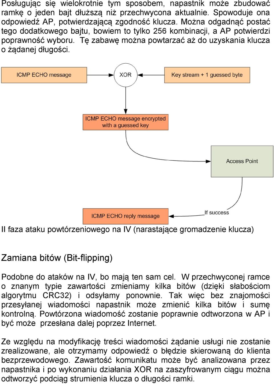 II faza ataku powtórzeniowego na IV (narastające gromadzenie klucza) Zamiana bitów (Bit-flipping) Podobne do ataków na IV, bo mają ten sam cel.