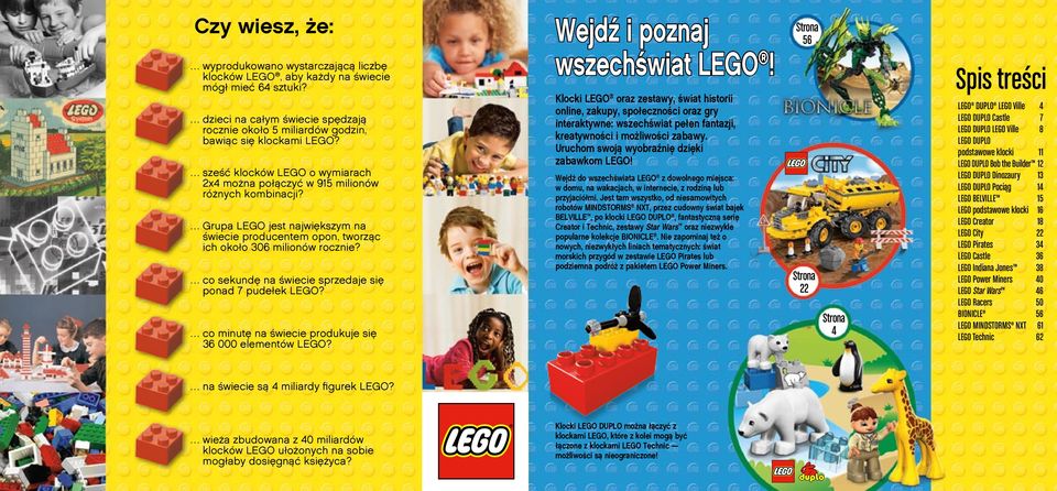 co sekundę na świecie sprzedaje się ponad 7 pudełek LEGO? co minutę na świecie produkuje się 36 000 elementów LEGO? Wejdź i poznaj wszechświat LEGO!