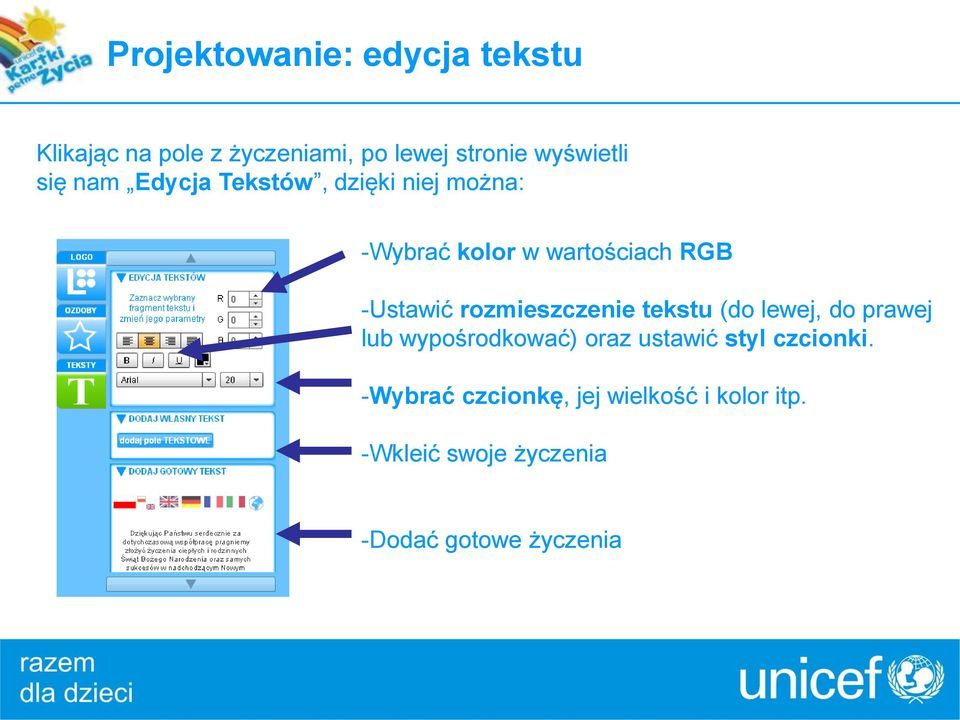 rozmieszczenie tekstu (do lewej, do prawej lub wypośrodkować) oraz ustawić styl